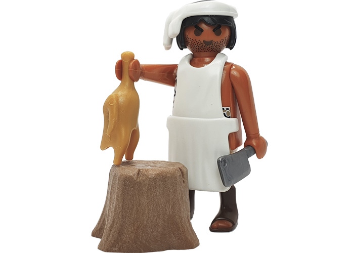 Playmobil Aldeano carnicero con pollo v3 playmobil