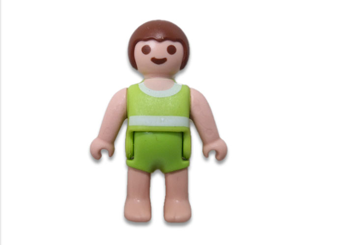 Playmobil Bebé castaño traje verde playmobil