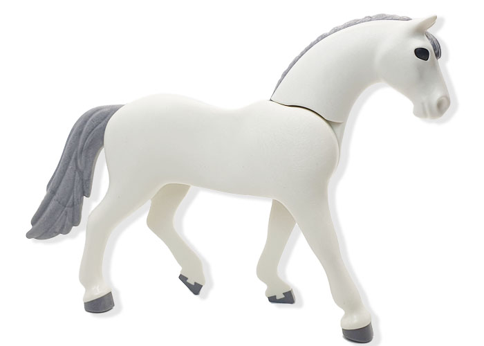 Playmobil Caballo árabe blanco crin gris playmobil