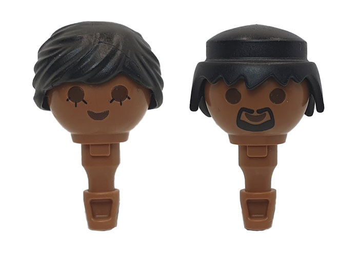 Playmobil Duo Cabezas Bronceadas + pelo playmobil