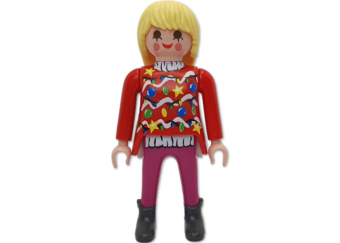 Playmobil Chica jersey rojo navideño playmobil