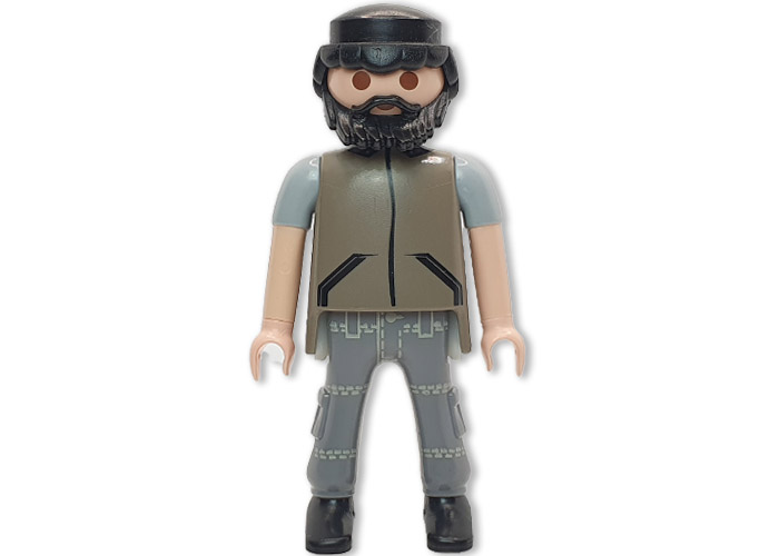 Playmobil Chico ropa gris y barba negra playmobil