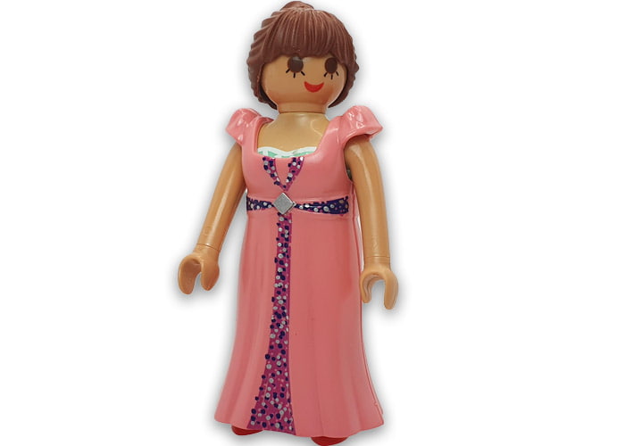 Playmobil Chica castaña vestido rosa  playmobil