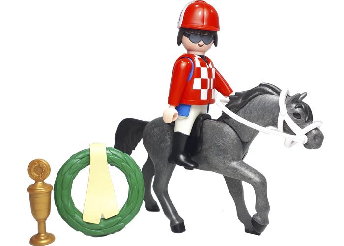 Playmobil Jockey con caballo y trofeo playmobil