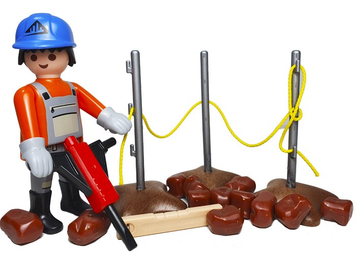 Playmobil Trabajador Obra Picando Piedras playmobil