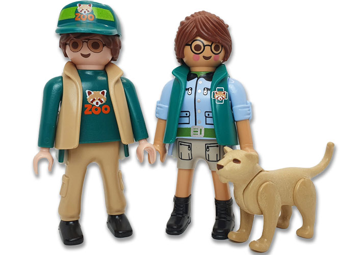 Playmobil Operarios Zoo con joven león playmobil