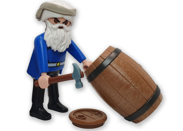 Playmobil Tonelero anciano con barril playmobil